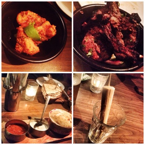 Masala fish, lamb chops, biryani, mango kulfi