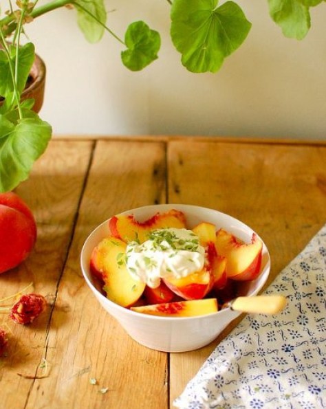 Fruit and creme fraiche (not my pic)