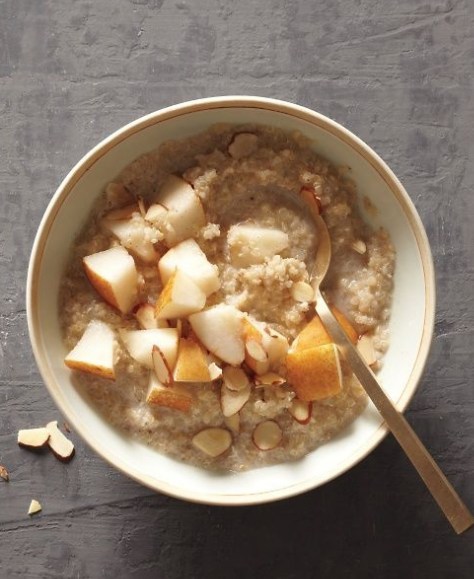Porridge and fruit for breakfast