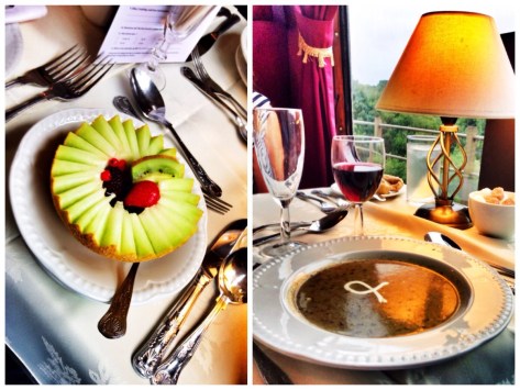 The melon and soup course