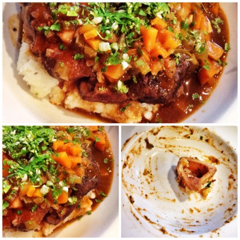 The result with the gremolata and the hole in the bone