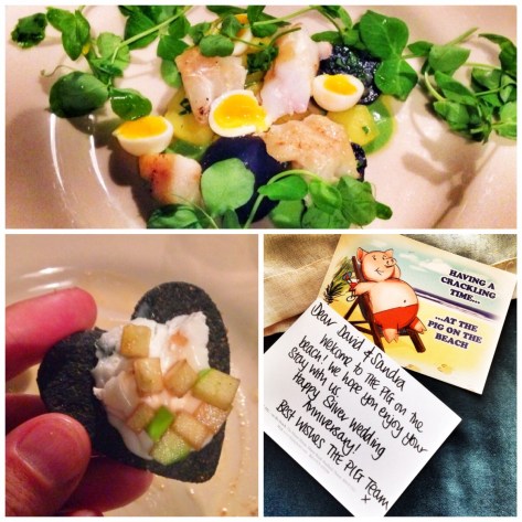 Cod & quail, The Pig welcome