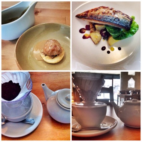 Chicken faggot, mackerel, coffee filler images