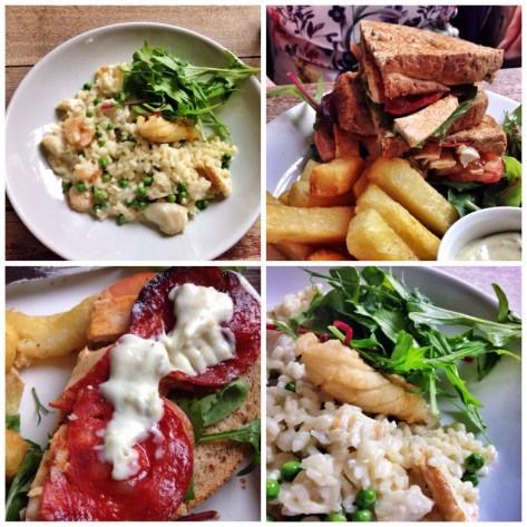 Seafood risotto, Chicken Club