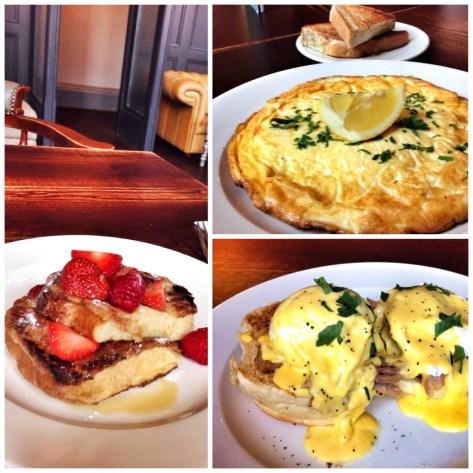French toast, haddock omelette, eggs benedict